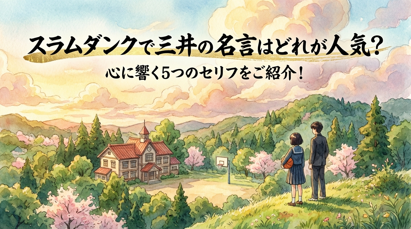 スラムダンクで三井の名言はどれが人気？心に響く5つのセリフをご紹介！